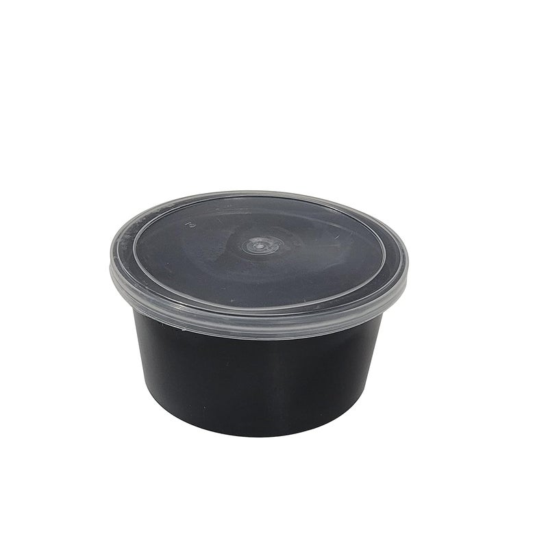 Dharj with DJ 250ml Black Round Container with Air Tight Transparent Lid Set of 15 Microwave Safe Kitchen Storage Reusable Plastic containers for Food delivery Fridge Storage - Image 5