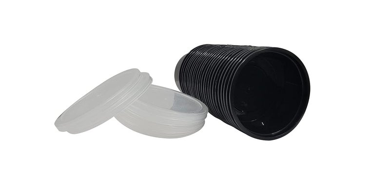 Dharj with DJ 250ml Black Round Container with Air Tight Transparent Lid Set of 15 Microwave Safe Kitchen Storage Reusable Plastic containers for Food delivery Fridge Storage - Image 3