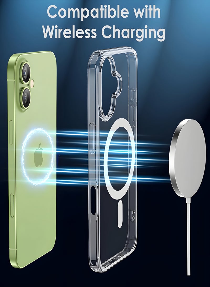 Magsafe Case for iPhone 17 Magsafe Clear Cover Magnetic Wireless Charging Support, Shockproof Protection, Scratch-Resistant for iPhone 17 - Clear - Image 3