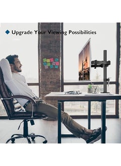 DMG TECH Dual Monitor Stand Height Adjustable Spring Monitor Stand Monitor Arm Fully Adjustable Dual Lcd Monitor Desktop Stand With Clip Grommet Base Each Arm Holds 27 Inch Screen  - Image 5