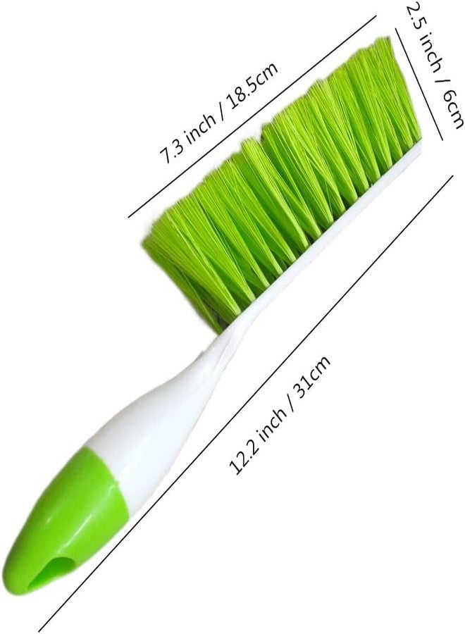 Jilukibo 2 Pack Soft Bristle Bed Sheets Sweeping Cleaning Brush with Long Hand, Counter Duster for Debris Hair Remover Desk Quilt Sofa Furniture (Blue, Green) - Image 2