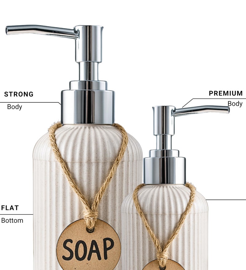 Haristar Liquid Soap Dispenser|Sanitizer Dispenser, Lotion, Shampoo Dispenser | Handwash Bottle for Kitchen | Soap Dispenser for Wash Basin | 300 MLL (Granite White, Pack of 1) - Image 3