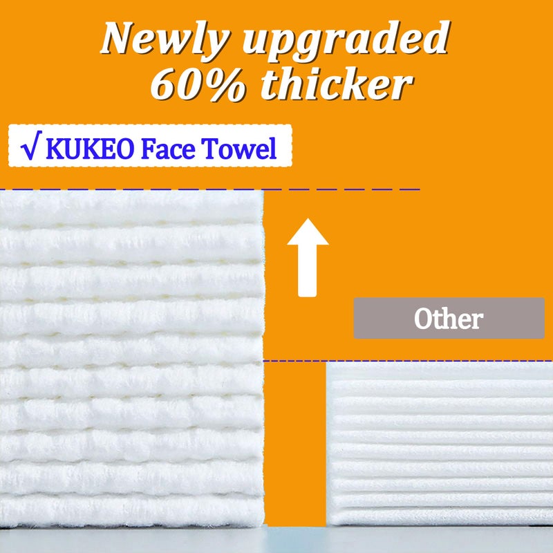 KUKEO 2 Pack Face Towels Disposable,100 Count Ultra Thick Disposable face towels Facial Wash Cloth for Sensitive Skin, Face Clean Towels, Lint- free Facial Tissue - Image 2