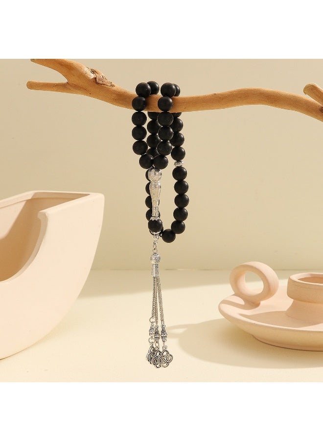 NIBEMINENT 33 Muslim Prayer Beads Matte Black/10mm