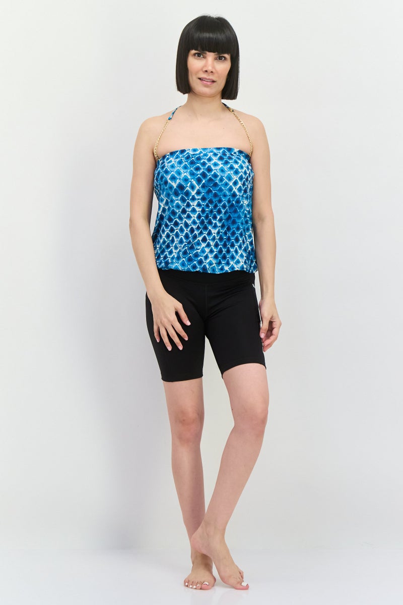 VINCE CAMUTO Women Halter Neck Allover Print Sleeveless Top, Multicolor - Image 2