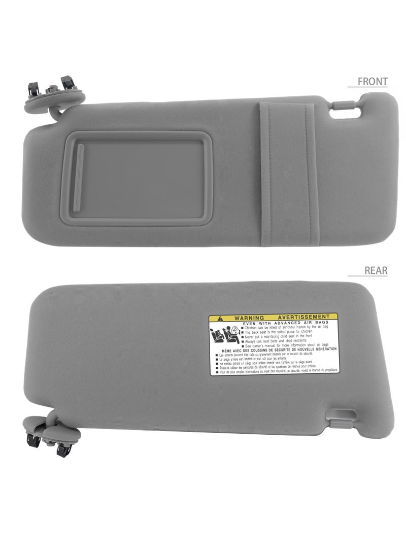 Generic - Pair Sun Visor Left Driver Right Passenger Side Compatible with 2007 2008 2009 2010 2011 Toyota Camry (Standard)(Grey) - Image 1
