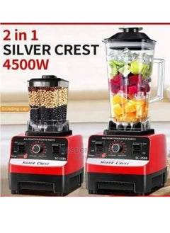 SILVER CREST Silver Crest  4500W Heavy Duty Multi-Purpose Blender with 15 Smart Timers, High Performance Blender for All Uses, With 2 Jars Blades Mixer Juicer for Fruit Food Processor [Sc-1589]  - Image 4