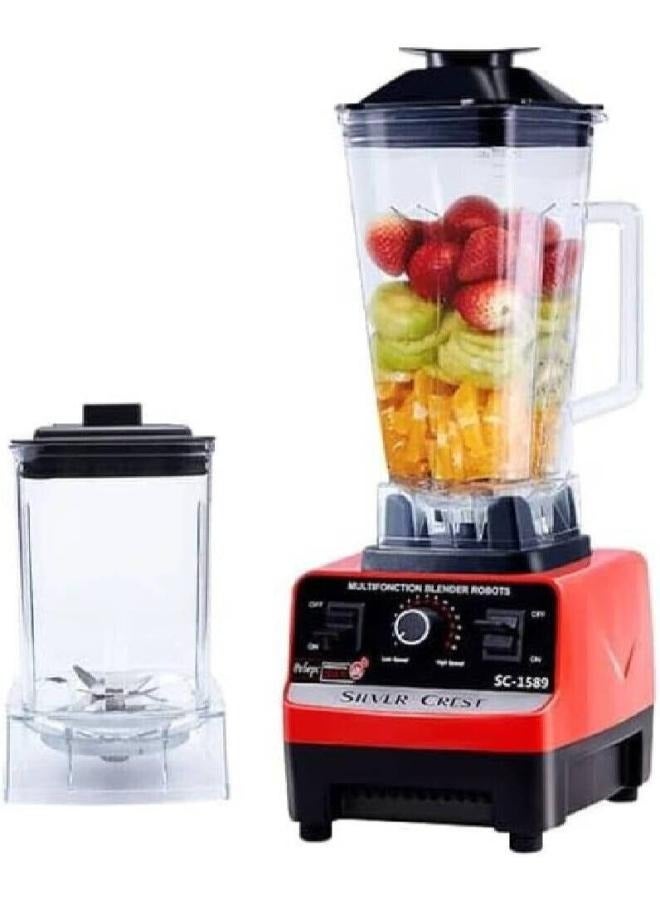 SILVER CREST Juicer Mixer Blender   Smoothie Maker 2L Containers Steel Blades Ice Crush Function Multi Mill Grinder Chopper Countertop Food Blender Accessories mixer grinder juicer machine food processors[Sc-1589] - Image 1
