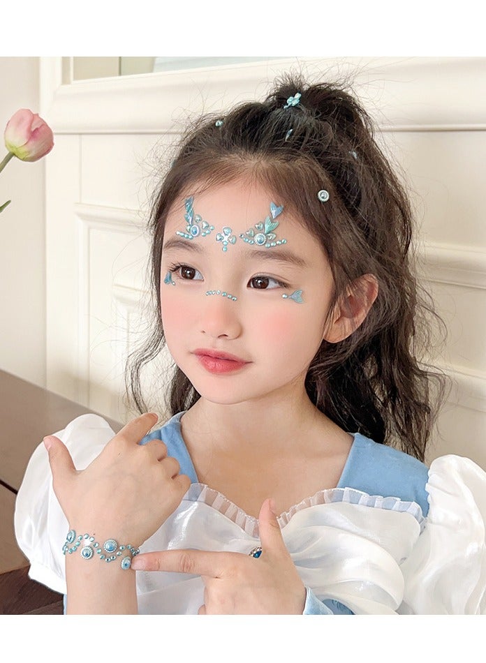 KINGMAZI Mermaid Girl Toy, Girl Gift Box Set, Girl Gift with Mermaid Notebook Hairpin and Necklace, Birthday Children's Day Girl Gift, Blue  - Image 3