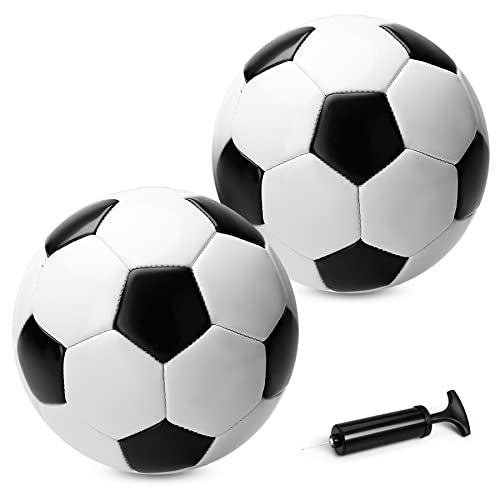 ZOOJOY 2 Pack Soccer Ball Size 3 for Kids Outside Sport Soccer Ball Set for Boys Girls Classic Design with Pump Play Ball Toys Gifts for Toddlers 2 3 4 5 6 7 8 - Image 1