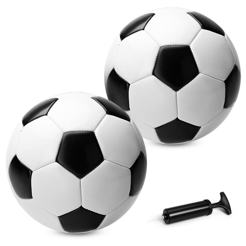 ZOOJOY 2 Pack Soccer Ball Size 3 for Kids Outside Sport Soccer Ball Set for Boys Girls Classic Design with Pump Play Ball Toys Gifts for Toddlers 2 3 4 5 6 7 8 - Image 2