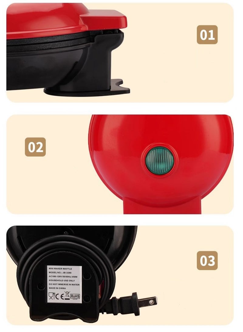 Mini Waffle Maker, Suitable For Making Single Waffles, Hash Browns, Keto Waffles, Easy To Clean, Non-Stick Surface, Ready In Minutes (Black) - Image 2