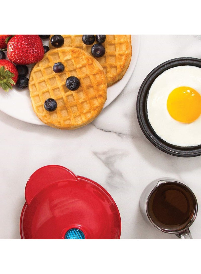 Mini Waffle Maker, Suitable For Making Single Waffles, Hash Browns, Keto Waffles, Easy To Clean, Non-Stick Surface, Ready In Minutes (Black) - Image 4