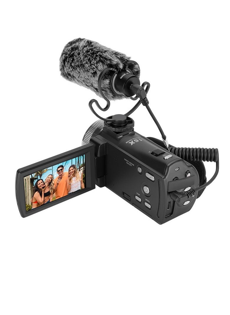 1080P Full HD 16X Digital Zoom Recording Video Camera كاميرا فيديو محمولة مع شاشة LCD قابلة للدوران 3.0 بوصة كحد أقصى. 30 ميجا بيكسل تدعم الرؤية الليلية كشف الوجه وتجميل الوجه