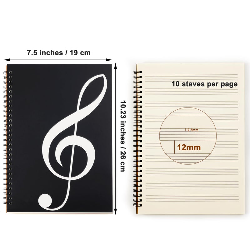 MoHern Blank Sheet Music Notebook, 160 Pages Composition Staff Paper Notebook, Manuscript Paper Notebook, 10 Staves (Music clef notebook) - Image 5