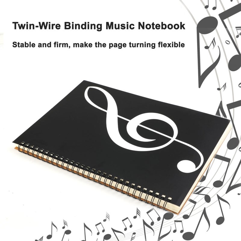 MoHern Blank Sheet Music Notebook, 160 Pages Composition Staff Paper Notebook, Manuscript Paper Notebook, 10 Staves (Music clef notebook) - Image 2