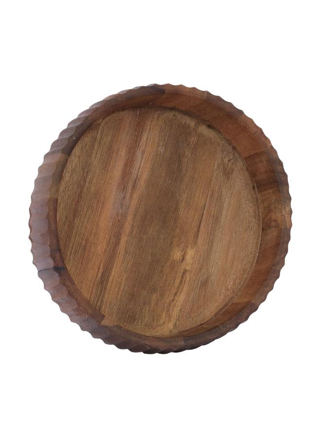 السيف  وعاء تقديم خشبي دائري بعمق 19 سم - Image 2