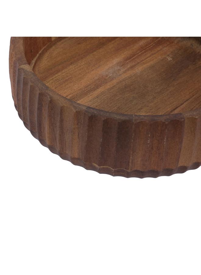 السيف  وعاء تقديم خشبي دائري بعمق 19 سم - Image 3