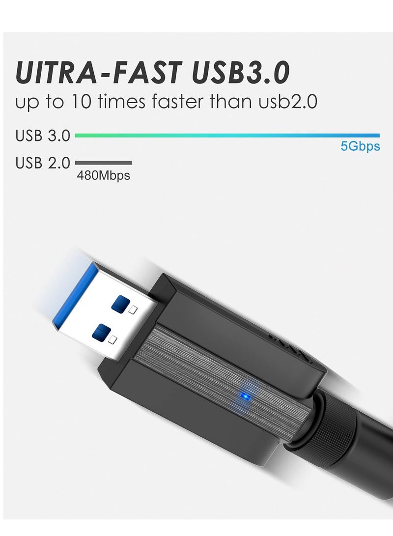 High,Speed USB WiFi Adapter for PC, 1300Mbps Dual Band Dongle 2.4G/5G with USB 3.0, Compatible with Windows and Mac OS - Image 4