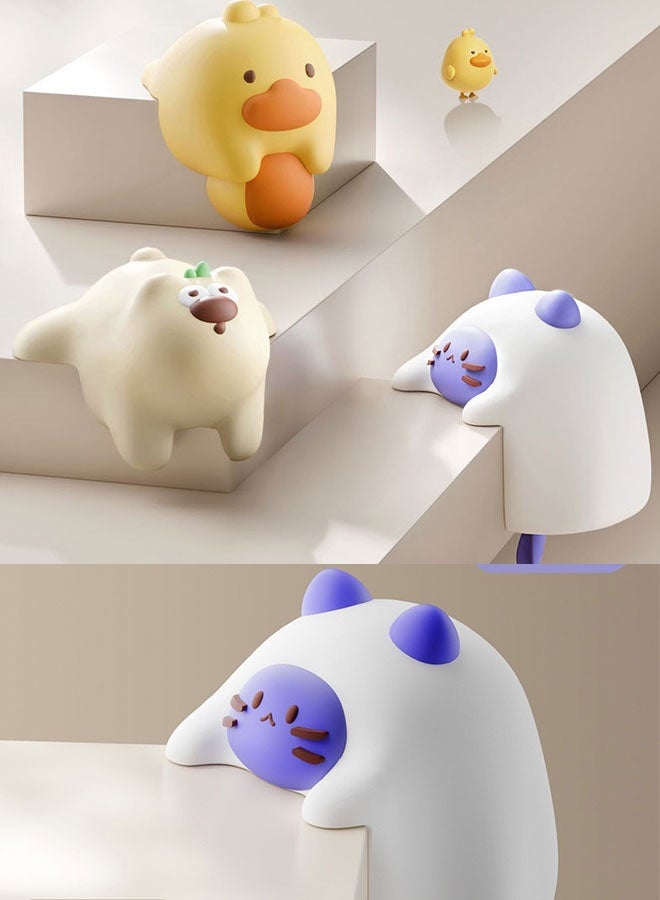 4PCs Purple-Eared Cat-Shaped Baby Safety Corner Guards - Silicone Baby Proofing Protectors with Self-Adhesive Tape, Child Safety Edge Cushion for Furniture Sharp Corners - Image 1