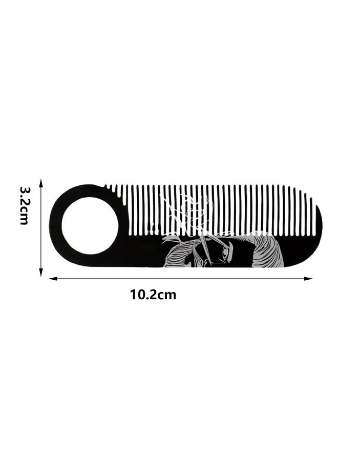 FLYROAD Beard Comb，Fine Tooth Moustache Brush，Double-Purpose Hair Detailing BrushPortable Anti-Skip Forming Tool，Use Styling Brush for Men - Image 2
