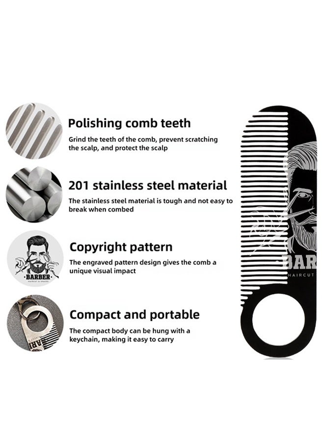 FLYROAD Beard Comb，Fine Tooth Moustache Brush，Double-Purpose Hair Detailing BrushPortable Anti-Skip Forming Tool，Use Styling Brush for Men - Image 3