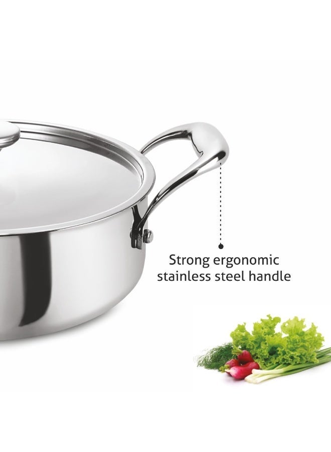 Alda  Tri-ply Stainless Steel  Casserole with Lid 30cm, 5.0 LTR - Image 2