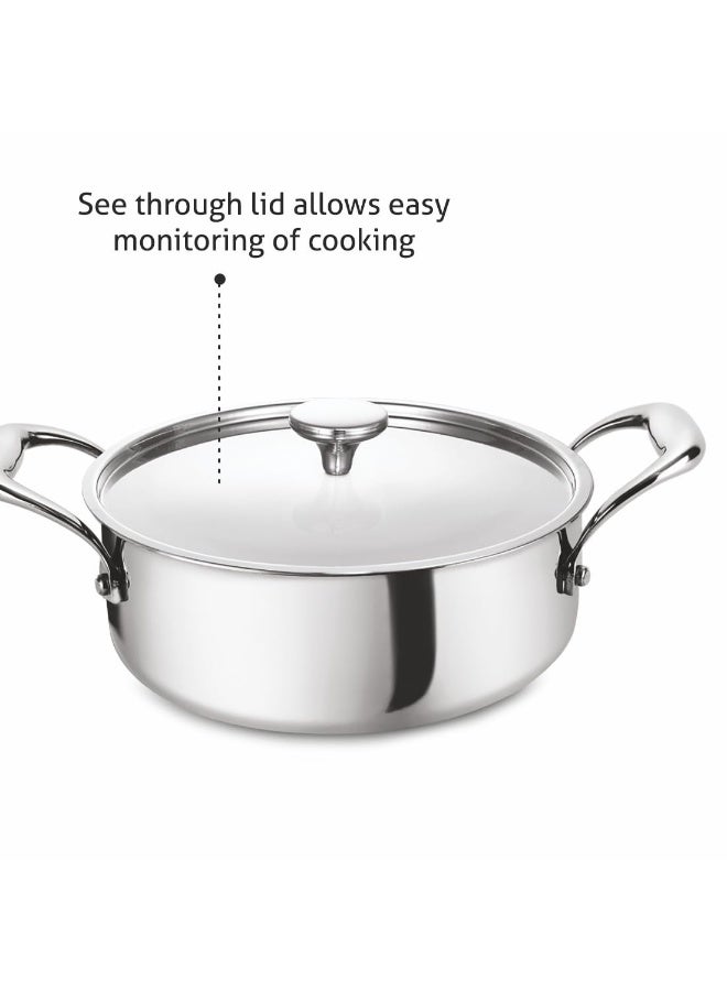 Alda  Tri-ply Stainless Steel  Casserole with Lid 30cm, 5.0 LTR - Image 3