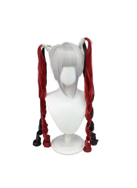 Heavy Dependency Fallen  Super Sauce Cosplay Wig - Dark Red Double Ponytail Wig