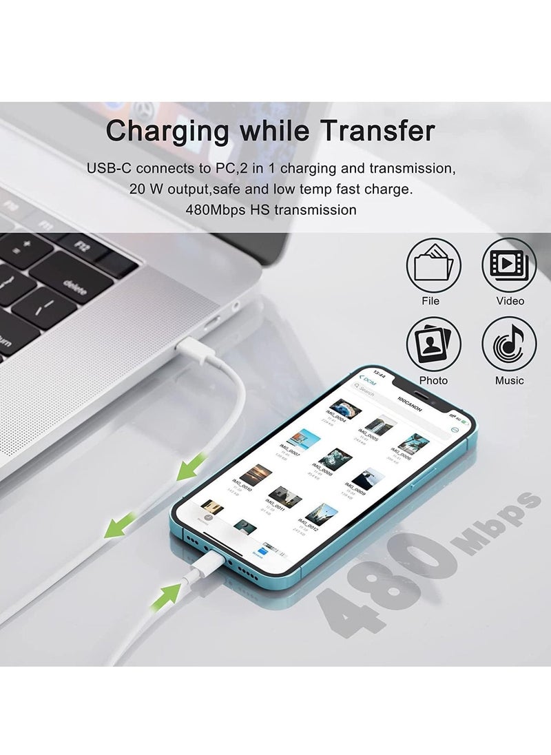 ELTRAZONE - 20W USB C Fast Charger With 1M Cable for iPhone 14/14 Plus/14 Pro/14 Pro Max/13 12 11 X XR XS SE 2020 8 7 6 6S Mini, Pad Pro, USBC PD Wall Charging Plug UK Type C Power Adapter and 3.3FT - Image 1