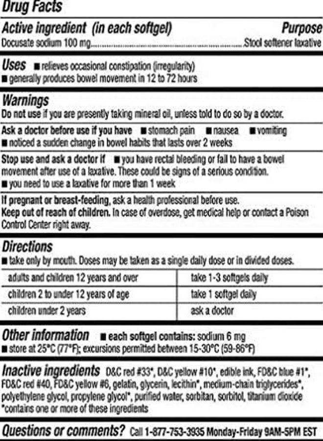 Kirkland Signature Kirkland Signature Stool Softener 100 mg, 400 Softgels - Image 4