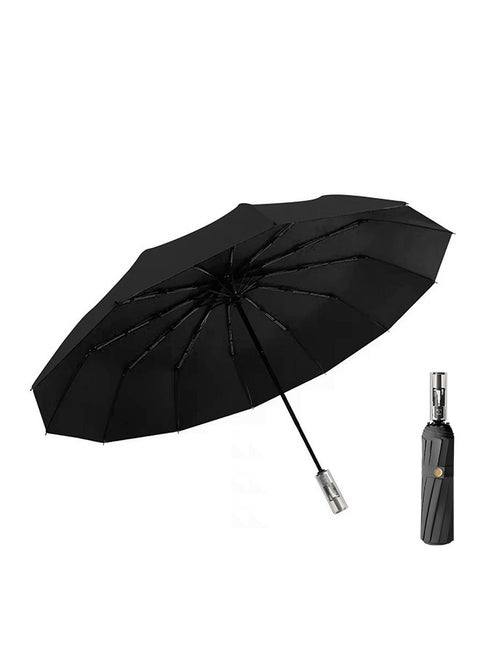 24-Rib Automatic Umbrella,Strong, Windproof and UV50+ for Year-Round Use Ideal for Protecting Yourself in both Heavy Rain and Scorching Sun