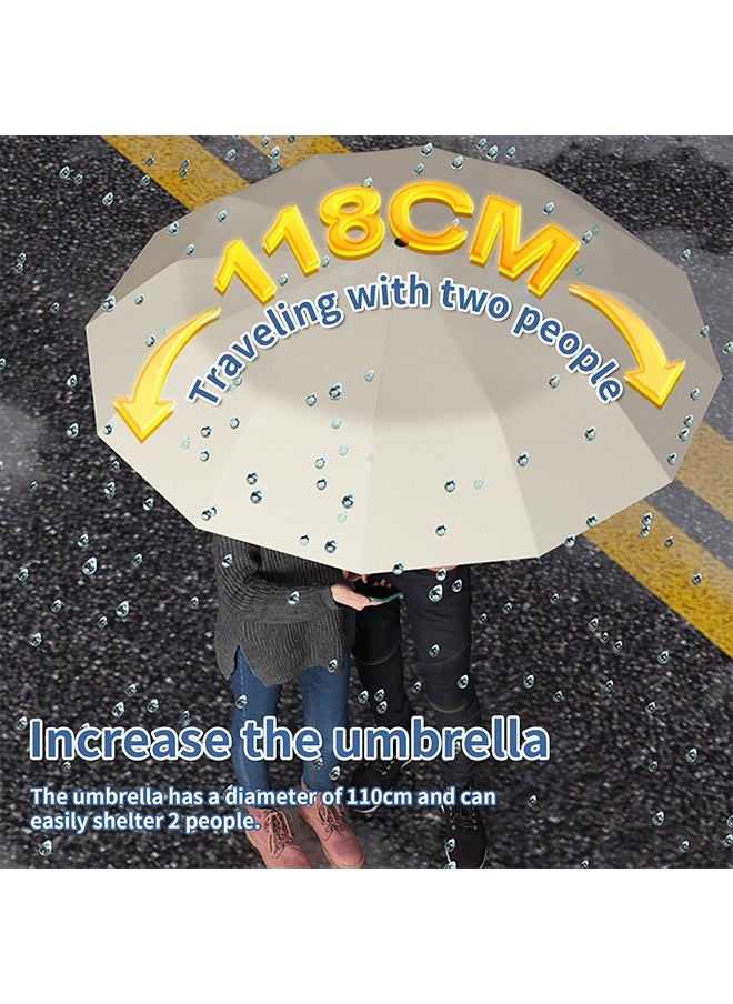 Beauenty - 24-Rib Automatic Umbrella,Strong, Windproof and UV50+ for Year-Round Use Ideal for Protecting Yourself in both Heavy Rain and Scorching Sun - Image 1
