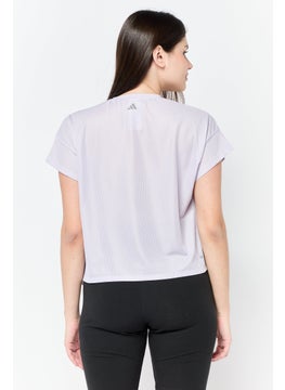 Adidas Women Sportwear Fit Quickburn Training T-Shirt, Lilac  - Image 4