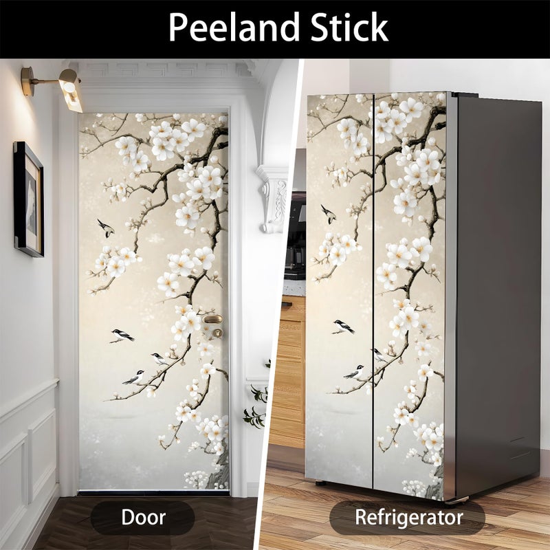 AOHMPT Self-Adhesive Refrigerator Wrap Set - Removable Vinyl Fridge Stickers, Peel & Stick Door Mural Decor for Kitchen, Bar, Office 32.3x78.7 - Image 3