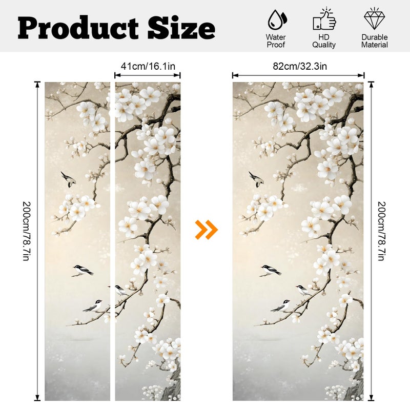 AOHMPT Self-Adhesive Refrigerator Wrap Set - Removable Vinyl Fridge Stickers, Peel & Stick Door Mural Decor for Kitchen, Bar, Office 32.3x78.7 - Image 2