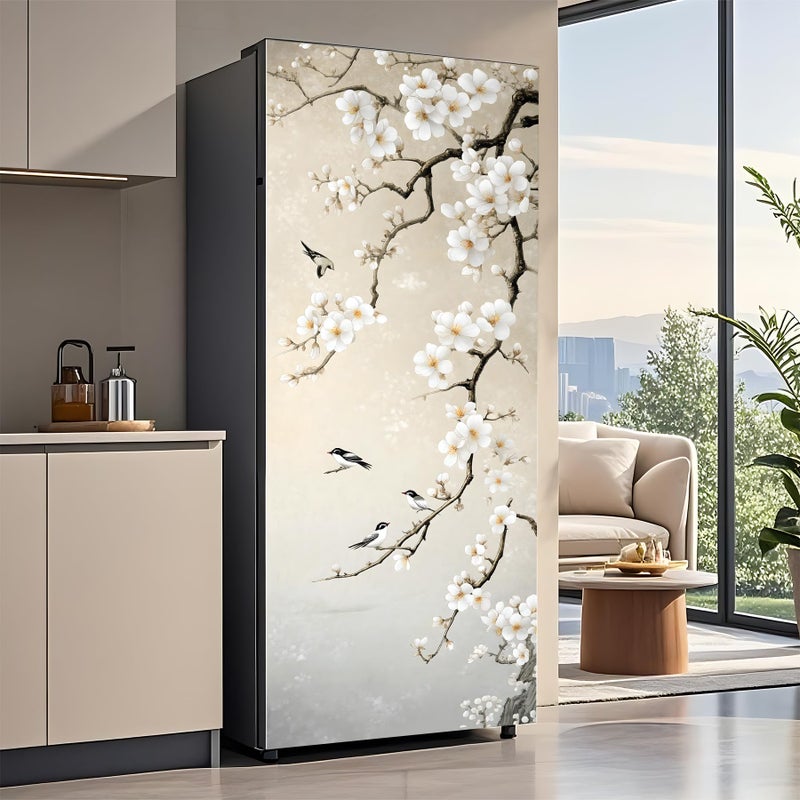 AOHMPT Self-Adhesive Refrigerator Wrap Set - Removable Vinyl Fridge Stickers, Peel & Stick Door Mural Decor for Kitchen, Bar, Office 32.3x78.7 - Image 1
