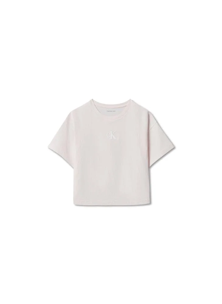 Calvin Klein Jeans Mangano Calcite Monogram Logo Boxy T-shirt for Women | Best Price UAE