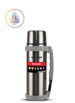 SONASHI 1L Vacuum Flask  for Hot And Cold Beverages  High Quality Stainless Steel Body with Double Wall Insulation  Unbreakable and Easy to Clean Bottles for Daily Use  Portable Friendly SVF-1000  - Image 1