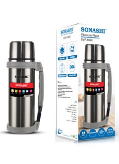 SONASHI 1L Vacuum Flask  for Hot And Cold Beverages  High Quality Stainless Steel Body with Double Wall Insulation  Unbreakable and Easy to Clean Bottles for Daily Use  Portable Friendly SVF-1000  - Image 2