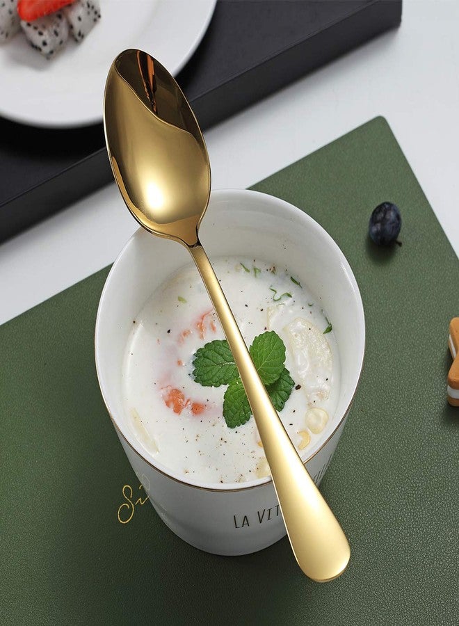 Kyraton Gold Dinner Spoons, Kyraton 6 Pieces 7.5" Stainless Steel Table Spoon With Titanium Gold Plating, Gold Soup Spoons, Dessert Spoons Sliverware Dishwasher Safe Set of 6 - Image 4