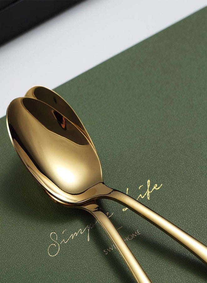 Kyraton Gold Dinner Spoons, Kyraton 6 Pieces 7.5" Stainless Steel Table Spoon With Titanium Gold Plating, Gold Soup Spoons, Dessert Spoons Sliverware Dishwasher Safe Set of 6 - Image 5