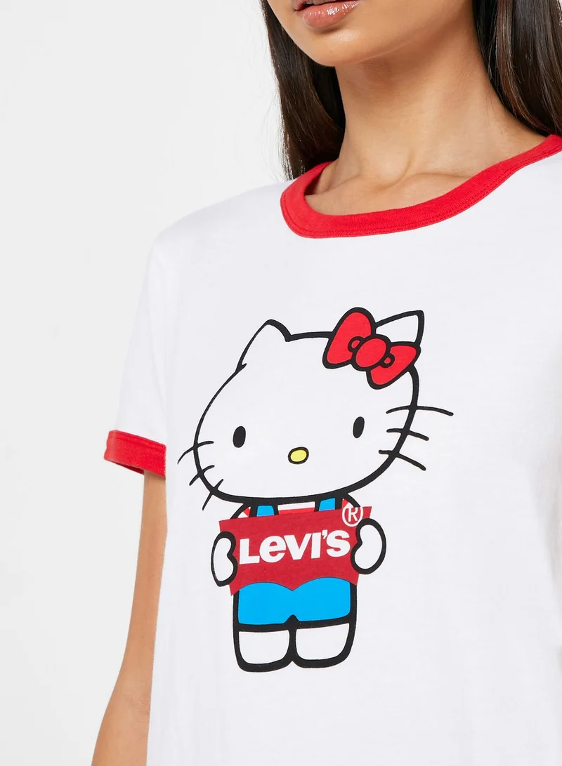 Levi's Hello Kitty Contrast Trim Logo T-Shirt
