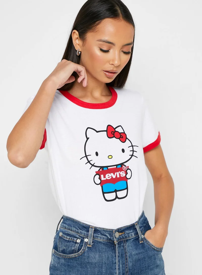 Levi's Hello Kitty Contrast Trim Logo T-Shirt