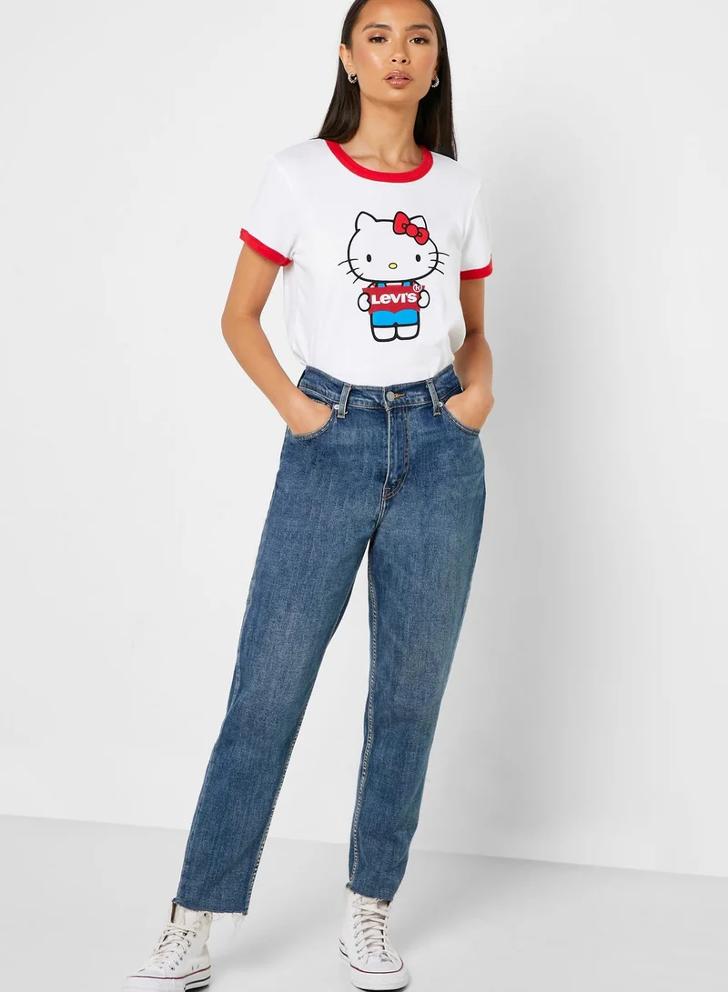 Levi's Hello Kitty Contrast Trim Logo T-Shirt