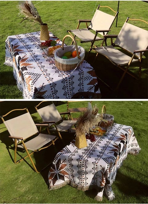 Large Size 180x130 Cm Bohemian Style Multifunctional Picnic Mat Tablecloth Sofa Cushion