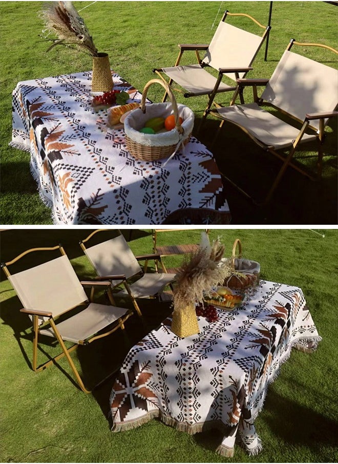 Generic - Large Size 180x130 Cm Bohemian Style Multifunctional Picnic Mat Tablecloth Sofa Cushion - Image 1