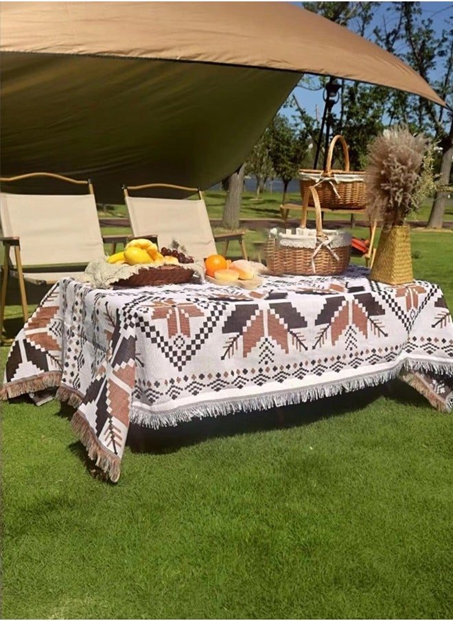 Generic - Large Size 180x130 Cm Bohemian Style Multifunctional Picnic Mat Tablecloth Sofa Cushion - Image 1