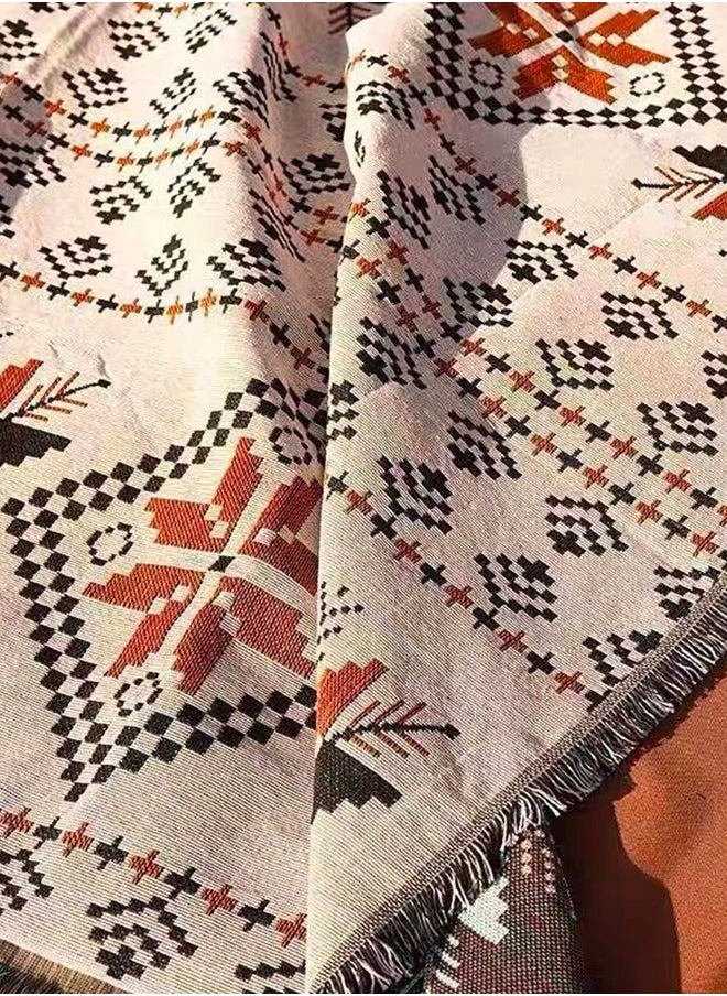 Generic - Large Size 180x130 Cm Bohemian Style Multifunctional Picnic Mat Tablecloth Sofa Cushion - Image 1