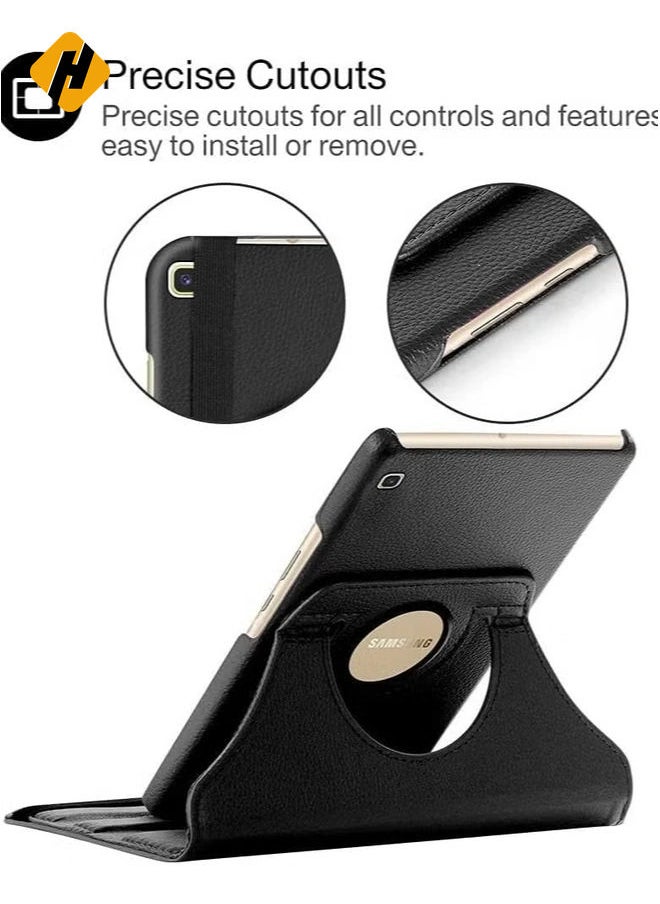 HuHa - Galaxy Tab A7 Lite Case, Samsung Tab A7 Lite Case, 360° Rotating Multi-Angle Stand, PU Leather Flip Folio Case For Samsung Galaxy Tab A7 Lite T220/T225 Case Black - Image 1